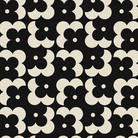 Ismoon Geometric Peel and Stick Wallpaper Boho Black and Beige Contact Paper 197"x17.3" Vintage Floral Wallpaper Removable Self-Adhesive Wall Paper Waterproof for Bathroom Wall Decor Vinyl