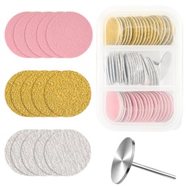 TIESOME Pack of 61 Sanding Discs Pedicure, 25 mm Feet Grinder Sandpaper Sanding Discs Replacement Sandpaper Disc Tool Sanding Discs for Hard Dead Skin Cracked Heel (Style 1)