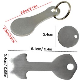 3PCS Shopping Trolley Tokens Removable Trolley Coin Shopping cart Release Key with 1pcs keychain for Shopping Carts
