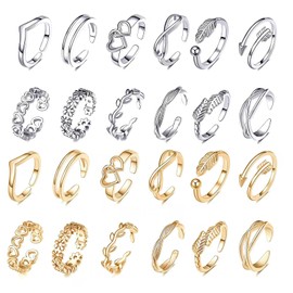 yowodana Women's Toe Ring, Toe Ring, Toe Ring, Adjustable for Both Hands and Feets, One Size Fits Most, Fashionable, Cute, Jewelry, Trendy Decoration, Copper