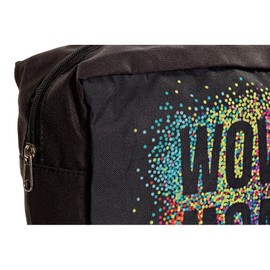 DKD Home Decor Set of 4 Black Polyester White Canvas Wash Bag Modern Wash Bag 20x8x14cm