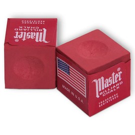 Master Chalk Billiard Pool Cue Chalk Premium Quality - 1 Dozen - Made in The USA + 2 pcs of Quality Billiard Pool Table Spots (Rust)