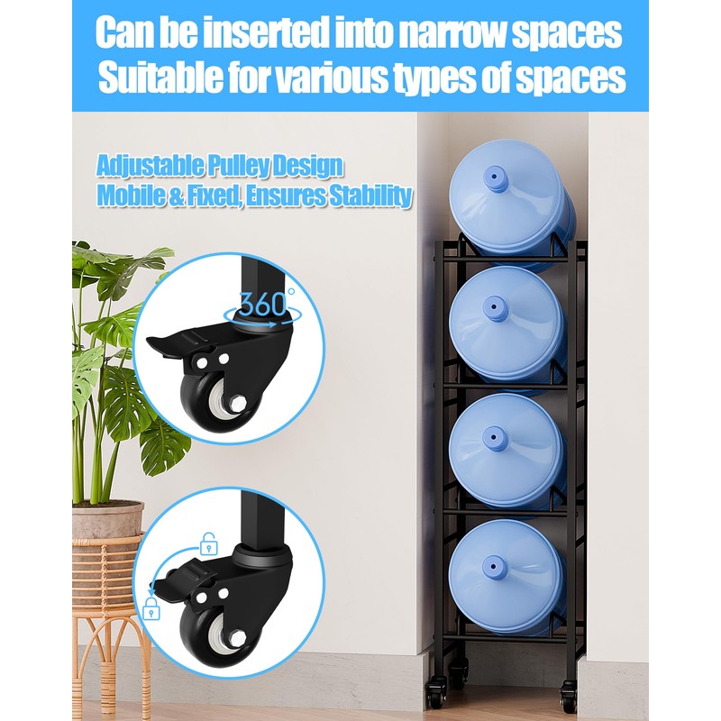 5 Gallon Water Jug Holder, Moveable 4 Tier Heavy Duty