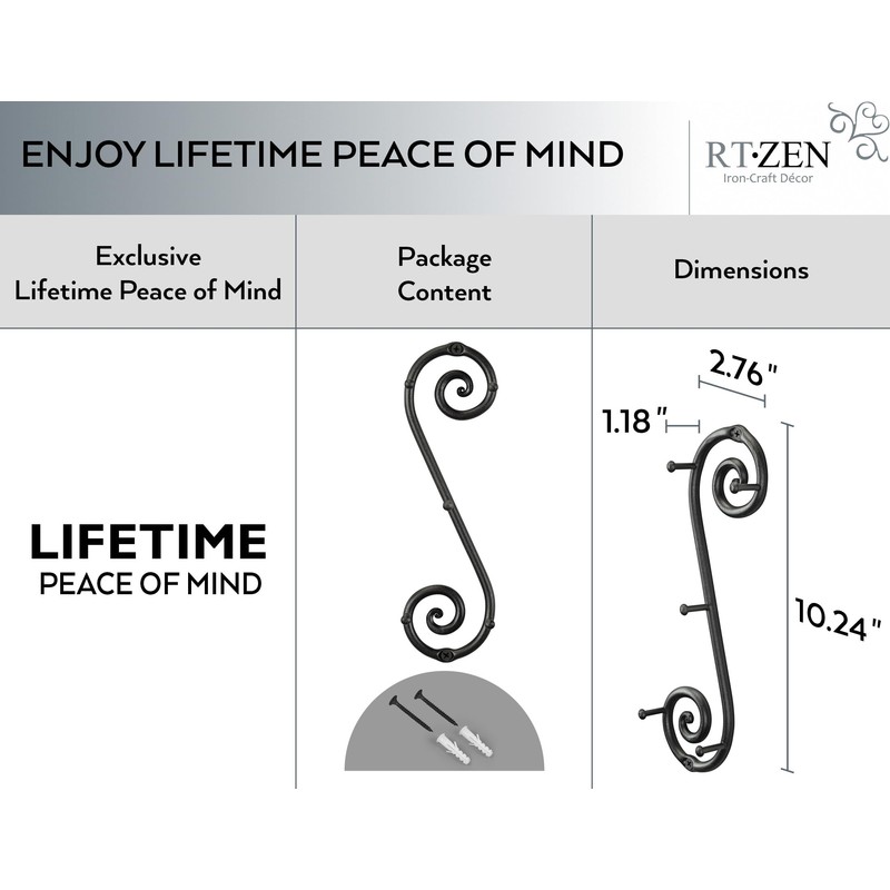 RTZEN Farmhouse Small Key Holder for Wall - Handcrafted Swirl
