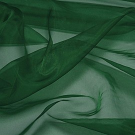 Organza Fabric 10 Yard Bridal Solid Sheer Bolt for Home Décor, Table Décor, Bridal, Fashion, Crafts, Decorations Silky Shiny Organza 44" - (10 Yard, Hunter Green)