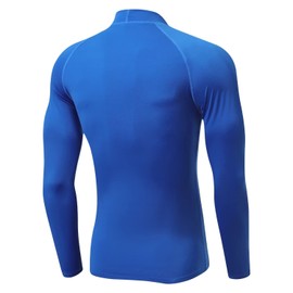 Sillitor Mens Rash Vest Long Sleeve UV Sun Protection Hign Neck Surfing Swimming Tops for Men Rash Guard Base Layer for Wetsuit Diving Snorkeling,Lightwieght,Water Wicking,Quick Dry 226 Blue XL