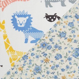 Aka-chan and Shousho Drool Cover Wide 2-Way Animal/Blue Flower