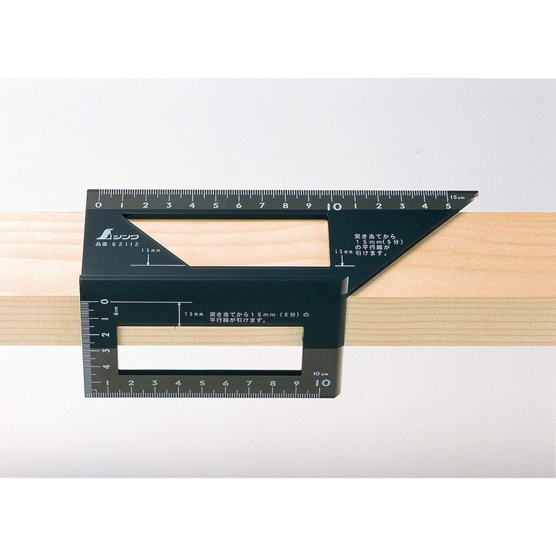 シンワ測定(Shinwa Sokutei) 一発止型定規 ポリカーボ 62112