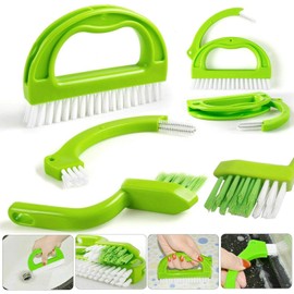 Buy-Simplicity® Grout Brush with Handle and Stiff Bristles, 3 Pieces Cleaning Brushes for Small Spaces and Corners, Tile Cleaning Brush for Kitchen, Bathroom, Floor