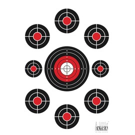 50 Pack Paper Shooting Target Silhouette Bundle - Black & White and Red - 17"x25" (Front and Back) - Indoor & Outdoor