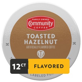 Community Coffee Toasted Hazelnut Flavored 12 Count Coffee Pods, Medium Roast, Compatible with Keurig 2.0 K-cup Brewers, 12 Count (Pack of 1)