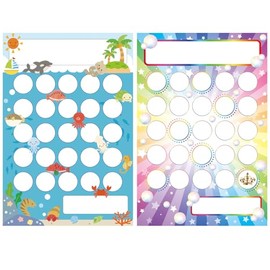 Cristallo Reward Sticker Card, Small Sea Story & Rainbow 20 Each Reward Sticker Potty Training Well Made Attendance Card Postcard Size