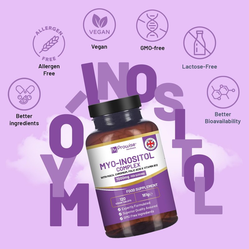 Myo-Inositol Complex 120 Vegan Tablets 7000 mg per Serving with