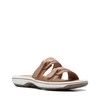 Clarks Women's Breeze Piper Slide Sandal, Warm Beige Synthetic, 9
