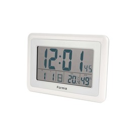 Hodogaya Electronic Sales Table Clock, Radio Control, Dual Use, Digital Large Screen, Temperature, Humidity, Date, Day Display, White, White