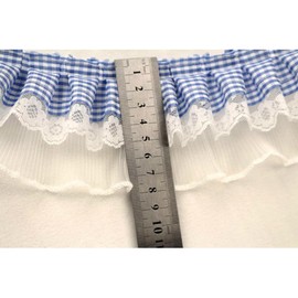 3 Yards 8 cm Wide Ruffle Lace Checked Pleated Lace Trim Lace Trim Lace Ribbons Lace Borders Decorative Ribbon for DIY Crafts Clothing Decoration, Pink A