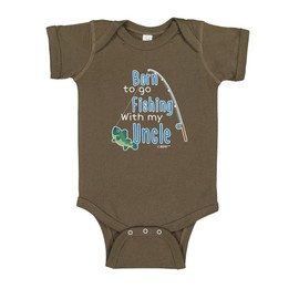 Baby Gifts For All Born to go Fishing with My Uncle Nephew Bodysuit