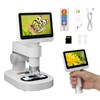 Digital Microscope for Kids, 100x-1600x Portable Microscope with 8 Adjustable