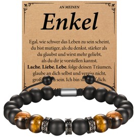 wynn's Son Nephew Grandson Brother Gift Bracelet Gifts for Boys Gifts for Son Nephew Grandson Brother for Birthday Christening Graduation School Christmas, Stone, Tiger's Eye