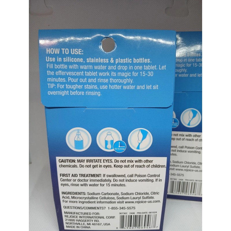 Homebright BOTTLE CLEANER TABS 2 PACK .