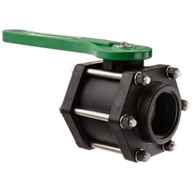 Green Leaf V200FP Polypropylene Bolted Ball Valve, Full Port, 2" NPT Female