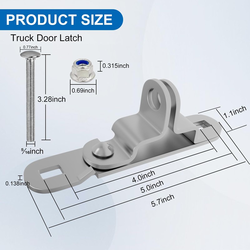 DAOSEC Heavy-Duty Cargo Trailer Door Latch Hasps (All 304 Stainless