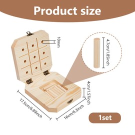 DICOSMETIC 9 Hole Wooden Peg Board for Occupational Therapy Finger Dexterity Wood Pegboard for Hands Dexterity Peg Board to Improve Finger Motor Skills Hand-Eye Coordination