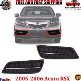 Perfect Fit Set of 2 Front Fog Lamp Cover Lh +Rh Painted Black /Chrome For 2014-16 Acura MDX