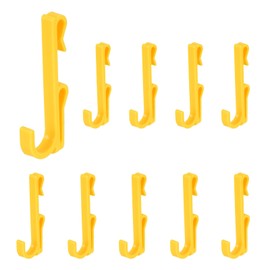 sourcing map 10 Grid Wall Hooks, 2.8 Inch Grid Wall Panel Plastic Utility Hook, Shelf Hooks for Garage Store Warehouse Shop Home Hanging, Yellow