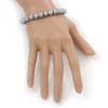 Avalaya 8mm Grey Pearl Style Single Strand Bead Flex Bracelet
