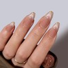 IQXGE Medium Almond Press on Nails French Tip Full Cover