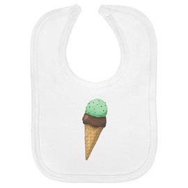 Azeeda 'Double Scoop Ice Cream Cone' Soft Cotton Baby Bib (BI00064313)