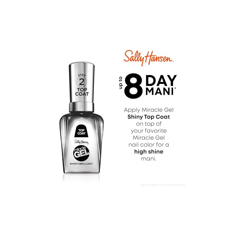 Sally Hansen SH Miracle Gel Nail Polish Lacquer Shiny Top