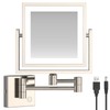 RECKODOR 8" Rechargeable Battery Operated Square Wall Makeup Mirror with