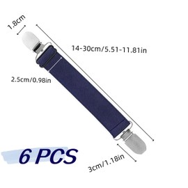 6 PCS Pant Waist Tightener Pant Elastic Belt Clips, Adjustable Dress Clips Back Cinch Elastic,Waist Cinch Clip Belt for Dress Sweater Shawl Cardigan Collar Scarf Glove Hat