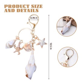 Seashell Shell Charm Keychain for Women Girls Bag Purse Charms for Handbags Shoulder Bag Ocean Beach Keychain Accessories Conch Starfish Keychains Charms for Backpacks Bags