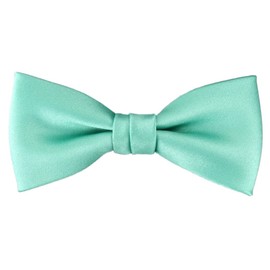 TigerTie Toddler Baby Bow Tie Plain Size 29 to 50 cm Neck Circumference Adjustable + Storage Box, Green Mint