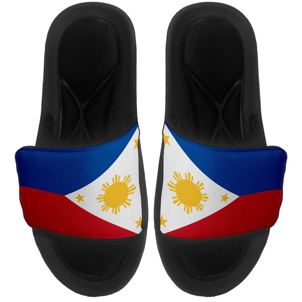 Cushioned Slide-On Sandals/Slides for Men, Women and Youth - Flag of Philippines Filipino,Pinoy - Philippines Flag - Small