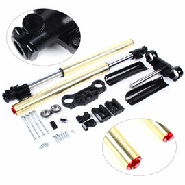 PIAOCAIYIN 29" 45/48mm Pair Front Forks Set, Mini Bike Front Fork Shock Absorber, Triple Tree Clamp Front Forks Shock for 110cc 125cc Pit Dirt Bike Klx110 Ssr125