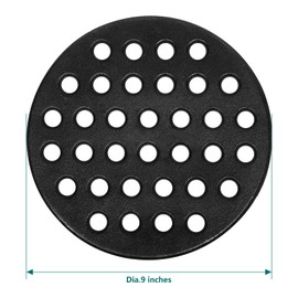 9 Inches BBQ High Heat Cast Iron Charcoal Fire Grate Fits for Large Kamado Grill Green Egg fire Grate and kamado Joe Grill Parts Charcoal Grate Replacement Accessories-9'' LFGC