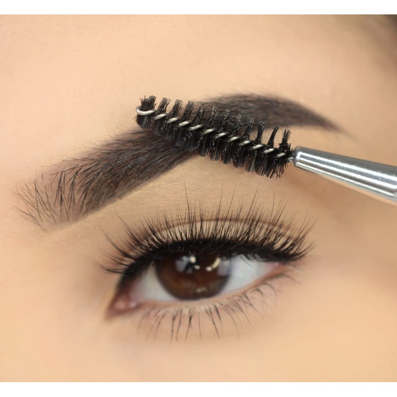 Duo Eyebrow Brush & Spoolie by Impora London. Flat, Angled