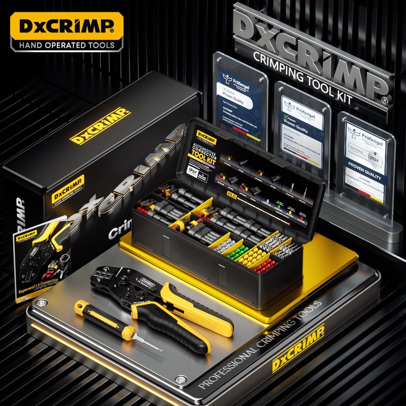 DxCRIMP Waterproof Automotive Electrical Connectors Crimping Tool Kit, 1/2/3/4 Pin
