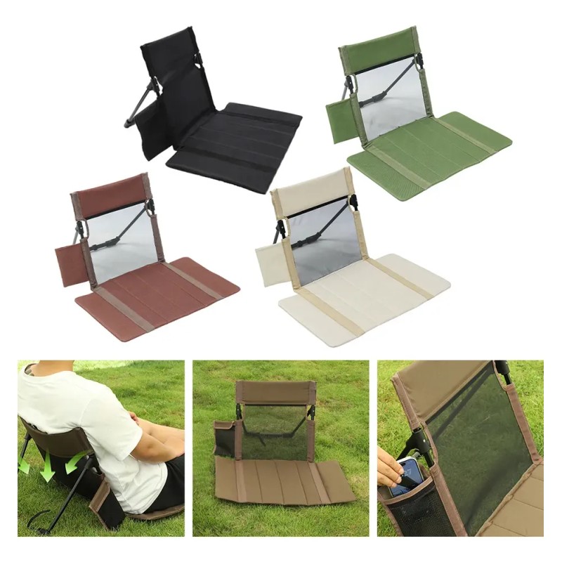 Cojín De Silla De Playa Plegable Portátil Con Respaldo Trans