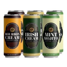 Golden Nest Liquor-Flavored Coffee Latte | Ready to Drink Liquor-Inspired Non-Alcoholic Creamy Beverage | All Natural No Preservatives | 8 Fl Oz Can (Variety Pack, 8 Fl Oz (Pack of 12))