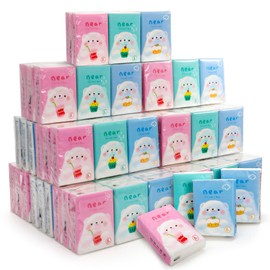 Lawei 108 Pack Travel Tissue Packs, Small Size Personal Facial Tissues Bulk, 3 Ply 8 Sheets Individual Pocket Tissues, Mini Cute Disposable Paper Tissue Packs for Outing Wedding Party Favors, Soft