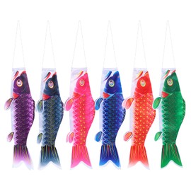 6pcs Japanese Carp Flag Decor Hanging Fish Flags for Festivals Outdoor Events and Restaurant Decoration Durable and Eye-catching Design Vibrant Colors