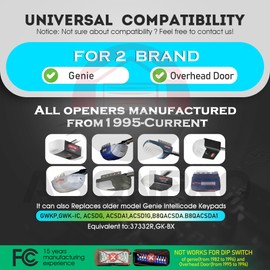1 for GK-R/GWKPD-BL IntelliCode Keyless Entry Wireless Keypad 37224R for All Genie Garage Door Opener Since 1995 3-Year-Warranty
