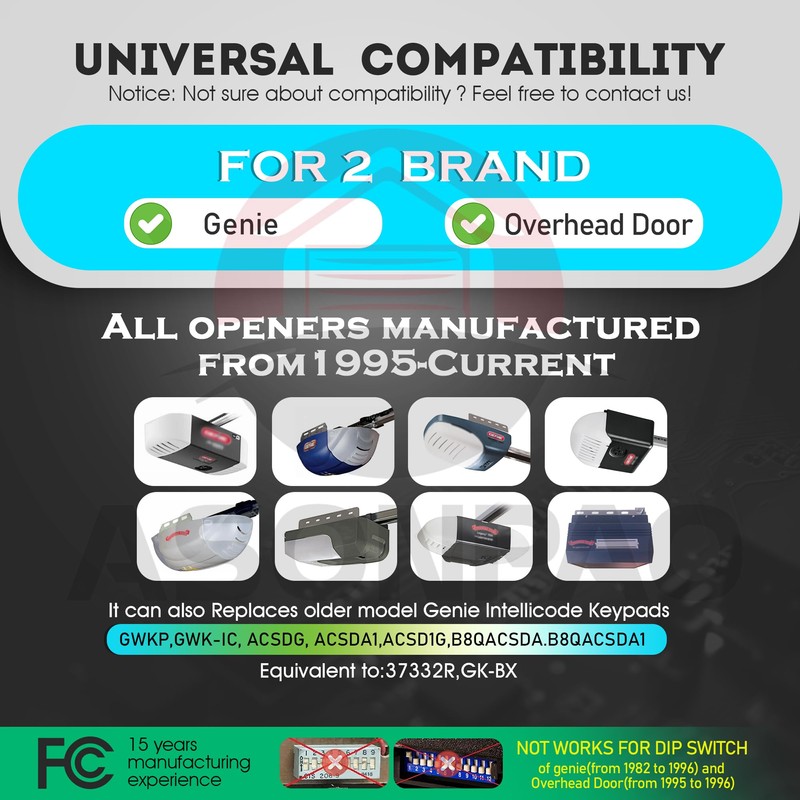 1 for GK-R/GWKPD-BL IntelliCode Keyless Entry Wireless Keypad 37224R for