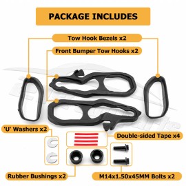 21ST For DODGE RAM 1500 DT Pair Tow Hook + Bezel Kit 2019-2020 2021 2022 2023 2024