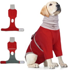 Hjumarayan Dog Surgery Recovery Suit, Dog Body Suit after Surgery Turtleneck Dog Surgical Recovery Suit, Dog Baby Grow Dog Medical Suit, Dog Surgical Vest Spay Suit Female Male Dog, Red XXL